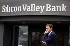Silicon Valley Bank entrance with a person